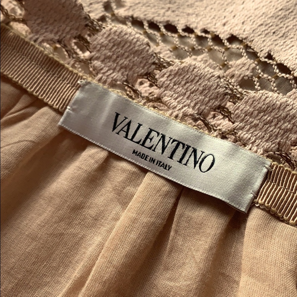 VALENTINO Tan Embroidered Skirt 42 - Picture 8 of 11